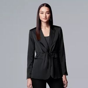 Simply Vera Vera Wang Drawstring Waist Satin Blazer